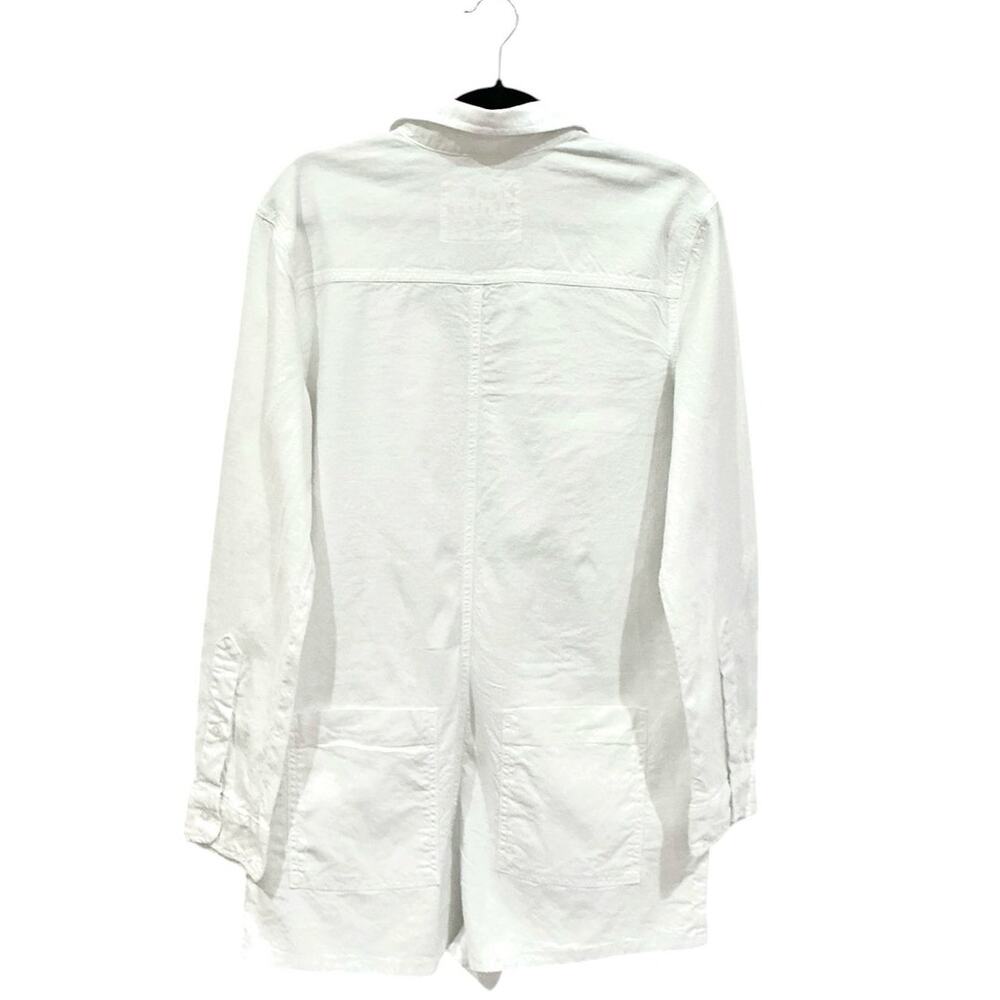 Frank & Eileen Ireland Playsuit Linen Romper Long Sleeve White Size Medium - Picture 4 of 8